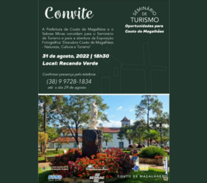 Participe do Seminário de Turismo – Oportunidades para Couto de Magalhães de Minas