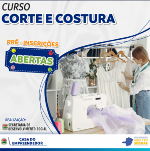 Curso gratuito: estão abertas as pré-inscrições para o curso de corte e costura