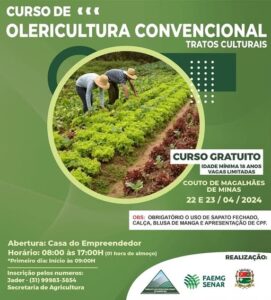 Curso gratuito de Olericultura Convencional