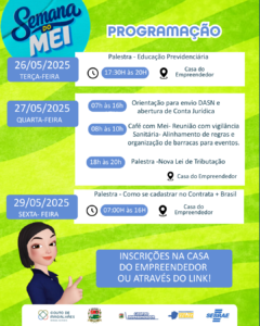 PROGRAMAÇÃO SEMANA MEI 2026