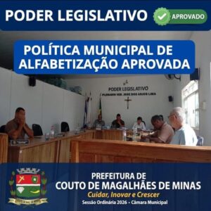 APROVADA A POLÍTICA MUNICIPAL DE ALFABETIZAÇÃO