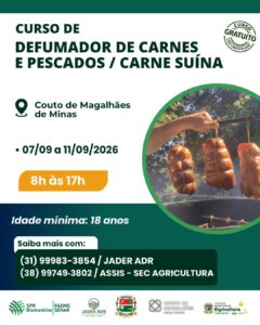 CURSO GRATUITO DE DEFUMAÇÃO DE CARNES E PESCADOS